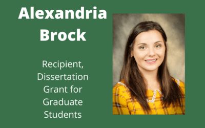 Congratulations to Alexandria Brock, recipient of the 2022–2023 Dissertation Grant for Graduate Students