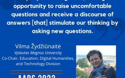 A Return to Stimulating Questions at AABS 2022: Interview with Vilma Žydžiūnaitė