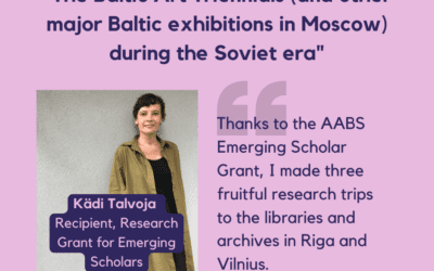Emerging Scholars Grant Report from Kädi Talvoja
